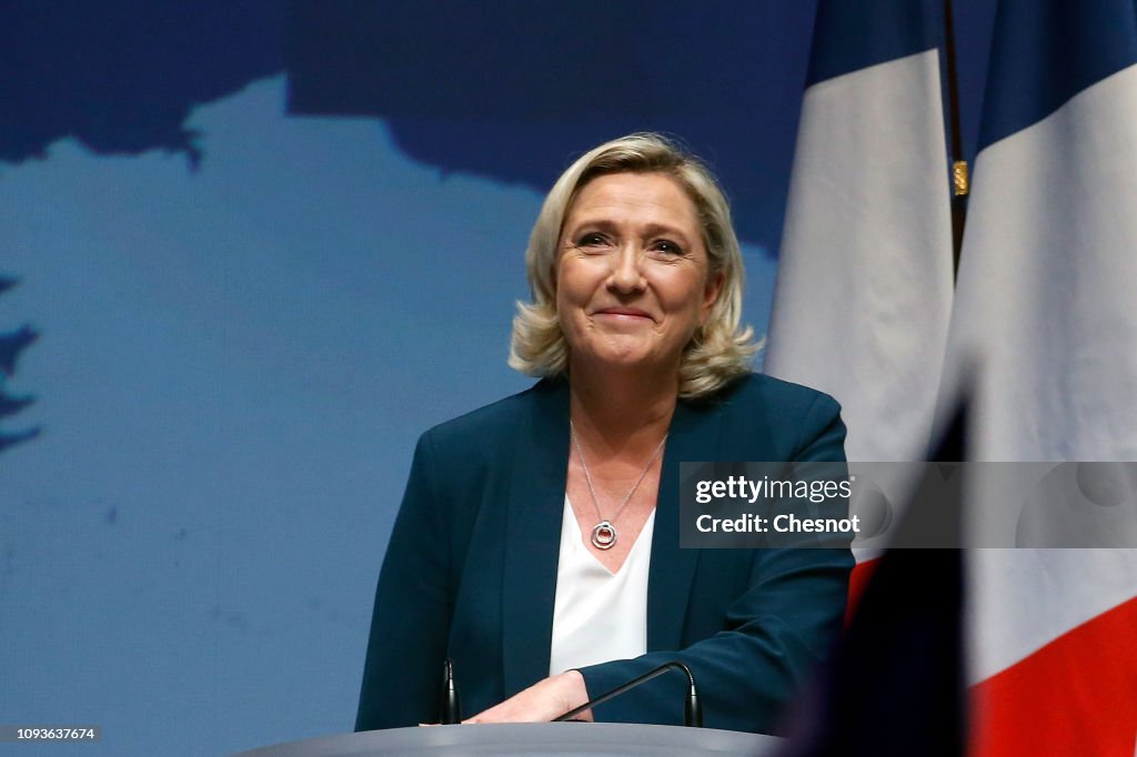 French far-right National Rally (RN) Political Party Leader, Marine Le Pen Launches European Elections' Campaign