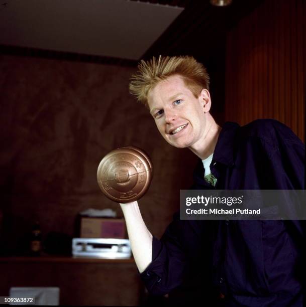 Depeche Mode in recording studio during the making of the Some Great Reward album, Berlin, July 1984, Andrew Fletcher.