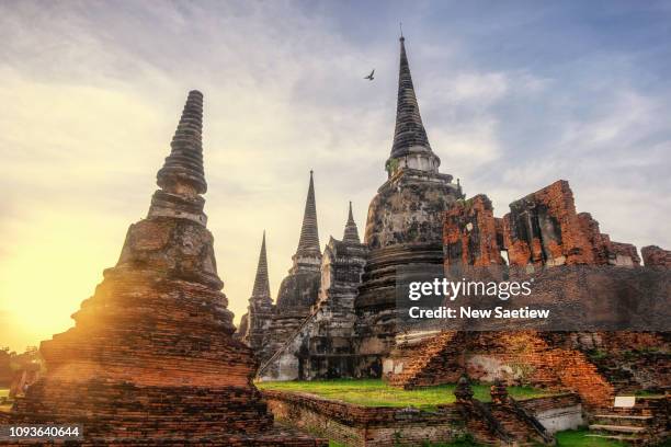 wat phra si sanphet is a at historical park at ayutthaya., thailand. - ayuthaya stock pictures, royalty-free photos & images