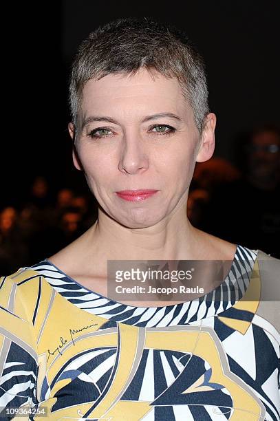 Irene Pivetti attends the Angelo Marani Fashion Show as part of Milan Fashion Week Womenswear Autumn/Winter 2011 on February 23, 2011 in Milan, Italy.