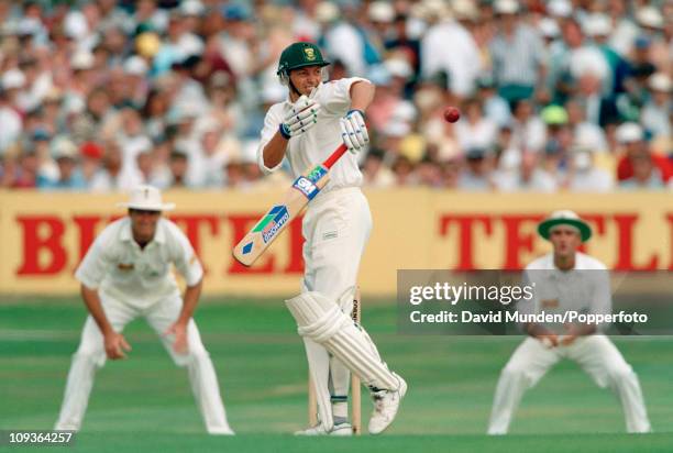 Dave Richardson batting for South Africa during the 2nd Test match against England, played at Headingley in Leeds, 4th August 1994. The match ended...