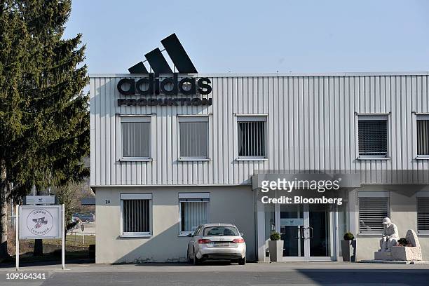 The Adidas AG soccer shoe factory stands in Scheinfeld, Germany, on Wednesday, Feb. 23, 2011. Adidas AG has extended its sponsorship contract with...