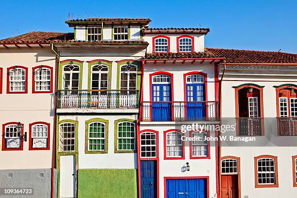 ouro preto colorful buildings - ouro preto stock pictures, royalty-free photos & images
