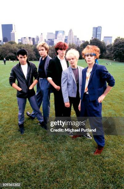 Duran Duran, group portrait, New York L-R Roger Taylor;Simon Le Bon;John Taylor;Andy Taylor;Nick Rhodes.