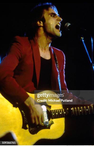 Steve Harley and Cockney Rebel perform on stage, London, 1975.