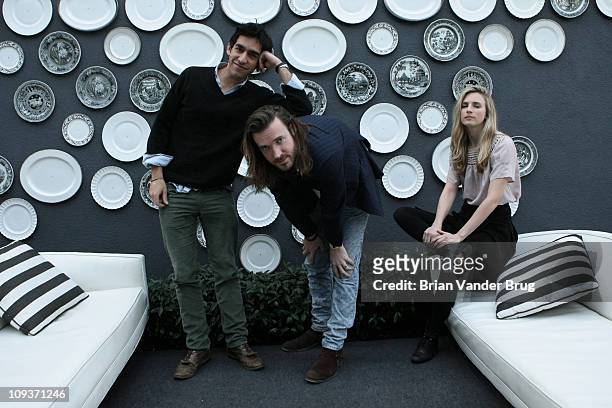 Writers and directors Zal Batmanglij, Mike Cahill and Brit Marling are photographed for the Los Angeles Times on February 01 Santa Monica,...