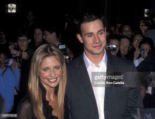 Actress Sarah Michelle Gellar and actor Freddie Prinze, Jr. Attend the "Boys and Girls" New York City Premiere on June 13, 2000 at Kips Bay Theatre...