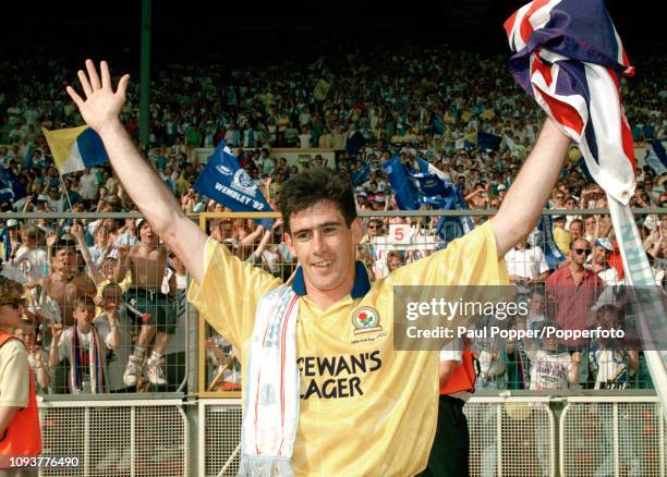 Mike Newell of Blackburn Rovers celebrates after the Barclays League Division Two Play-off Final between Blackburn Rovers and Leicester City at...