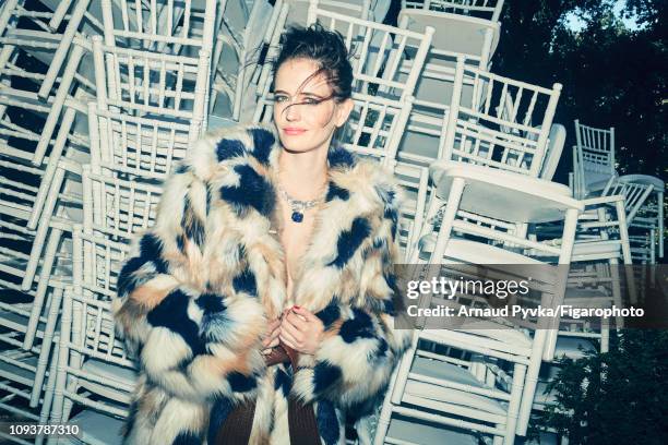 Actress Eva Green poses at a fashion shoot for Madame Figaro on June 27, 2018 in Paris, France. Coat , necklace . COVER IMAGE. CREDIT MUST READ:...