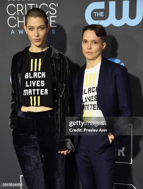 Asia Kate Dillon and guest at The 24th Annual Critics' Choice Awards at Barker Hangar on January 13, 2019 in Santa Monica, California.