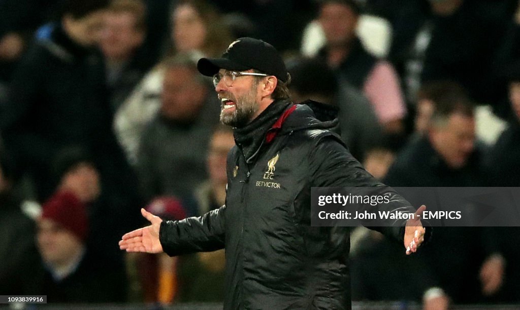 West Ham United v Liverpool - Premier League - London Stadium