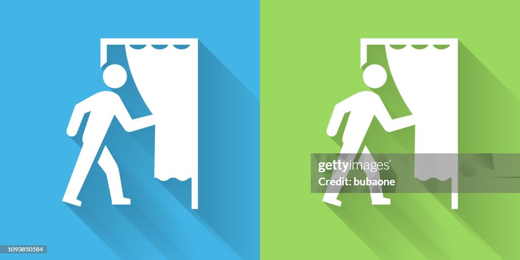 Going Backstage Icon with Long Shadow