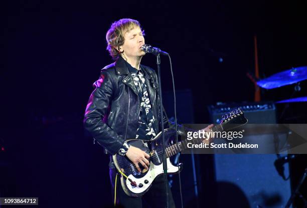 Singer Beck performs osntage during The Malibu Love Sesh Benefit Concert at Hollywood Palladium on January 13, 2019 in Los Angeles, California.