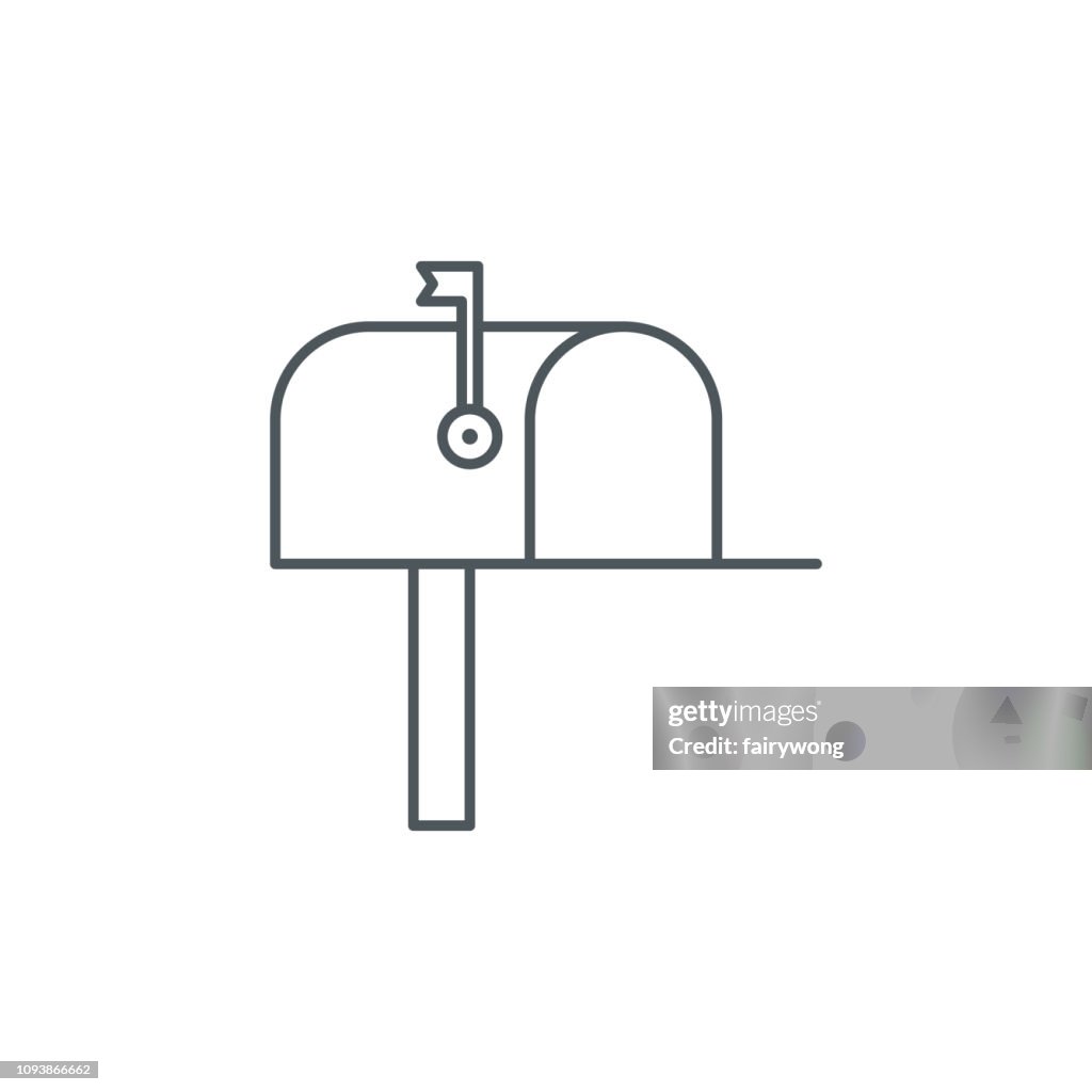 Boîte aux lettres ligne icône