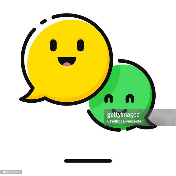 speech bubbles emoticons - friendship stock illustrations