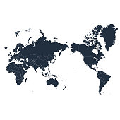 World map Asia centered