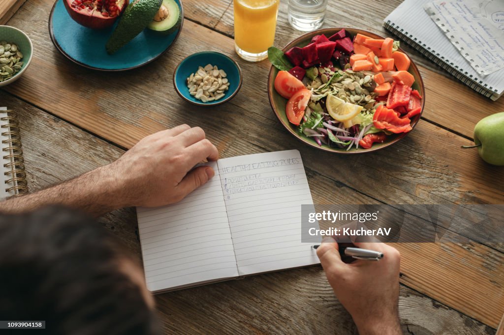 Healthy lifestyle diet food Man healthy food