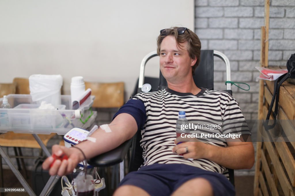 Donating Blood.