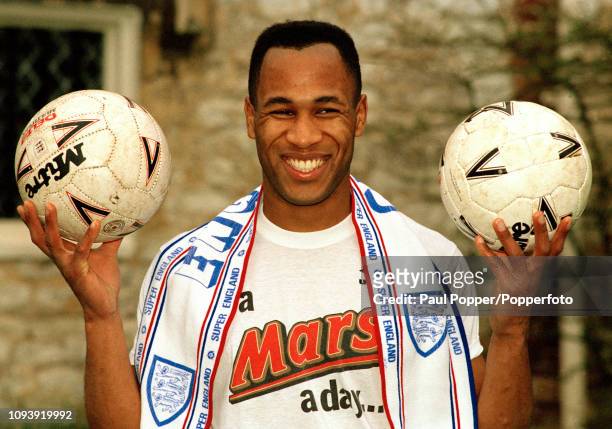 Les Ferdinand of England, after a training session at Bisham Abbey in England, circa 1991.