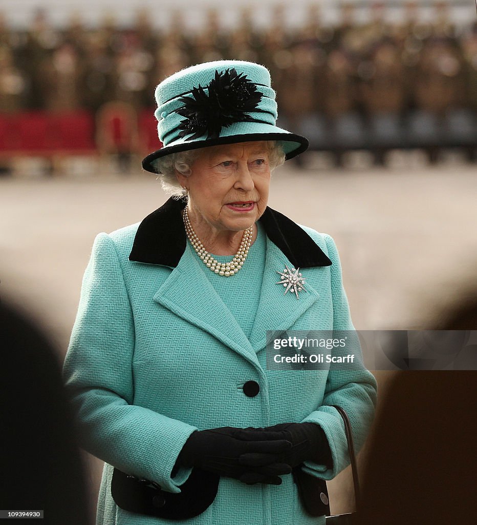 Queen Elizabeth II Visits 36 Engineers Regiment And The Queen's Gurkha Engineers