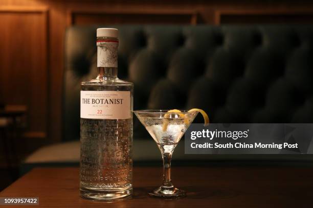The Extra-dry Martini with the Botanist gin and lemon peel, from Dr Fern's Gin Parlour in Landmark Atrium in Central, Hong Kong on February 21, 2017....