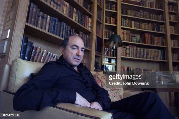 Russian businessman and oligarch Boris Berezovsky at his home in Egham, Surrey, where he lives in exile, 24th August 2002