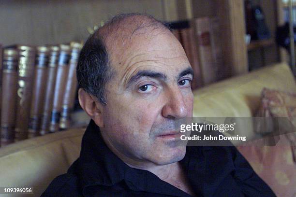 Russian oligarch and businessman Boris Berezovsky at his home in Egham, Surrey, where he lives in exile, 24th August 2002
