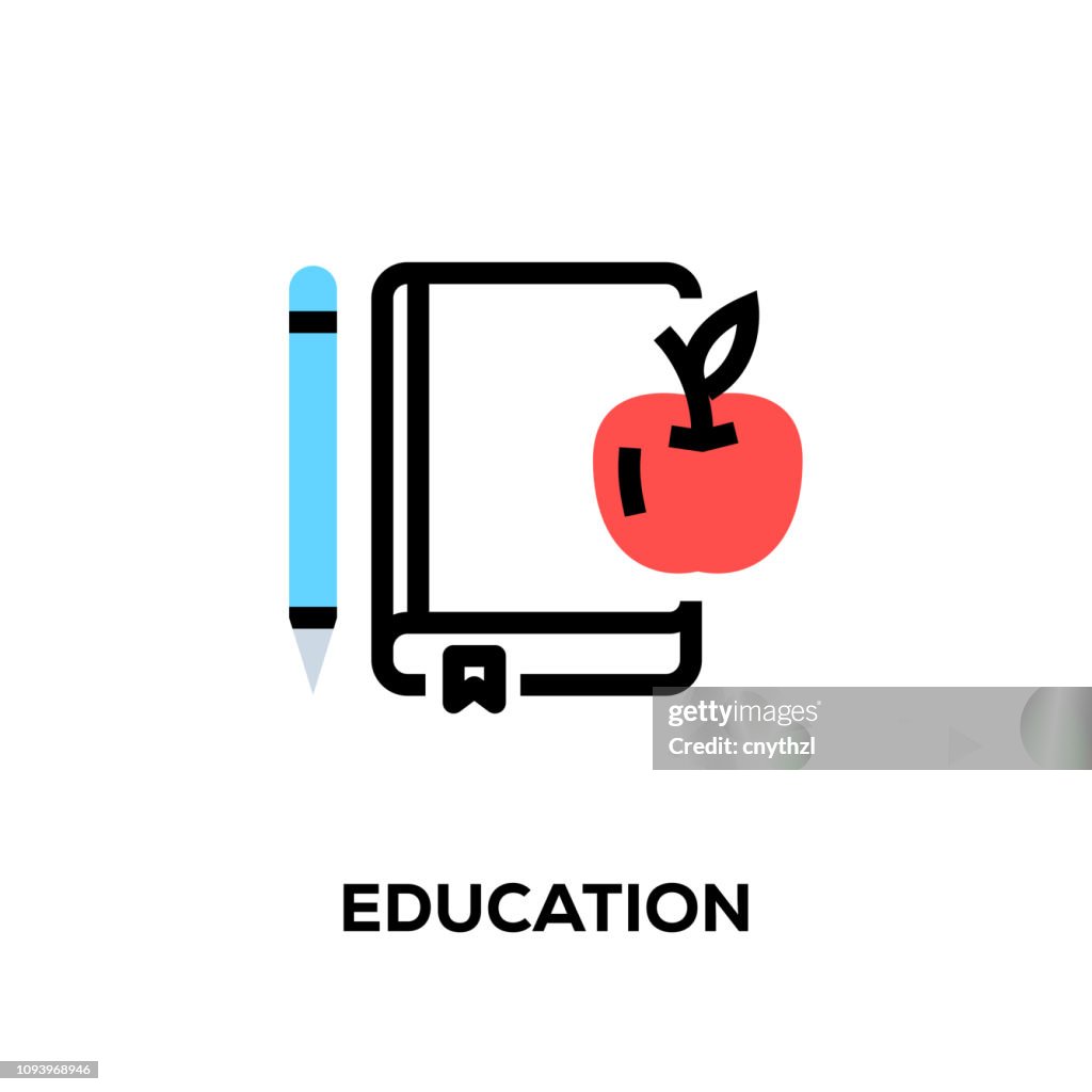 Flat line design style modern vector Education icon
