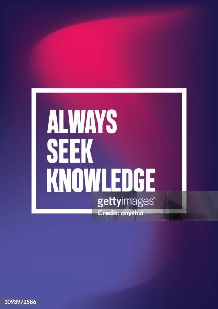 always seek knowledge. inspiring creative motivation quote poster template. vector typography - illustration - learning objectives text stock illustrations