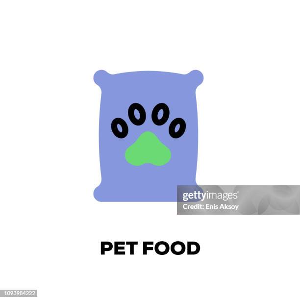 pet food line icon - feed hungry stock illustrations