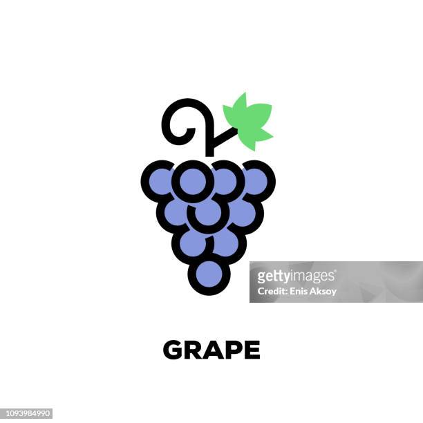 grape line icon - tendril stock illustrations