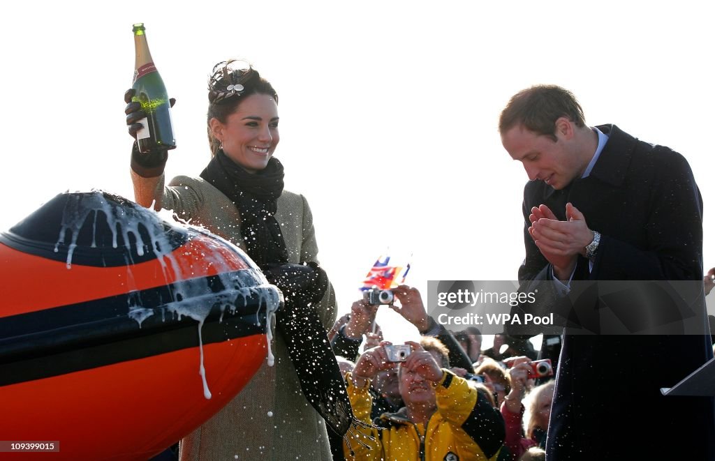 Prince William and Kate Middleton visit Trearddur Bay RNLI Lifeboat Station