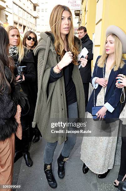 Bianca Brandolini d'Adda attends the Fendi fashion show as part of Milan Fashion Week Womenswear Autumn/Winter 2011 on February 24, 2011 in Milan,...