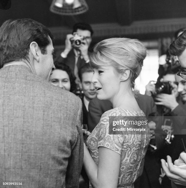 Annette Stroyberg, Danish actress, in London, Sunday 14th December 1958. Annette is in the UK for a screen test, she is hoping for a role in new film...