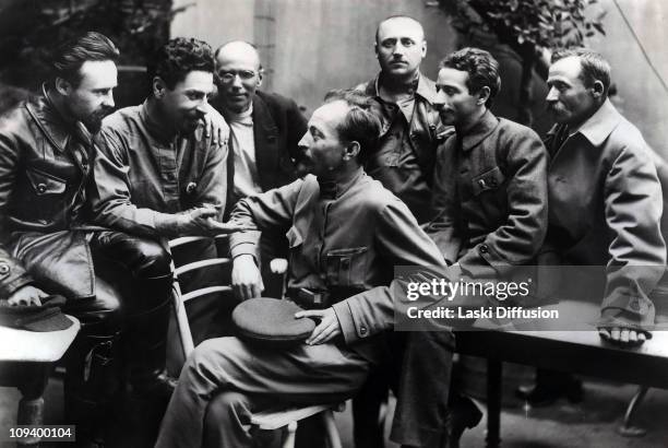 Polish-born Felix Edmundovich Dzerzhinsky . Among crucial members of VCHKa, 1919. From left to right S. G. Uralov, K. M. Volobyev, I. M....