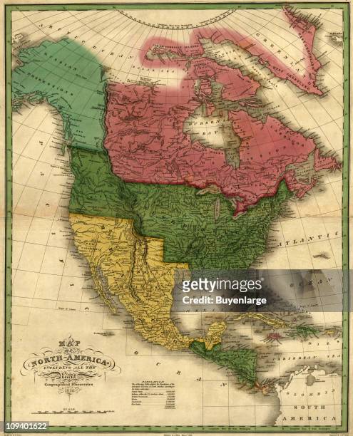 Map shows North & Central Americas, including the United States, Mexico, and the British and Russian claims, 1826.