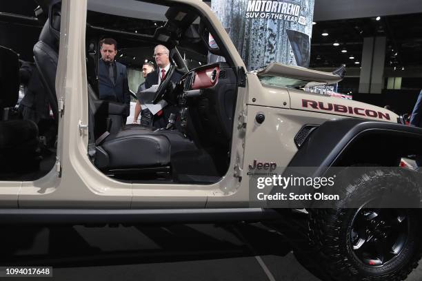 Fiat Chrysler Automobiles Jeep Rubicon Gladiator is displayed at the North American International Auto Show on January 14, 2019 in Detroit, Michigan....