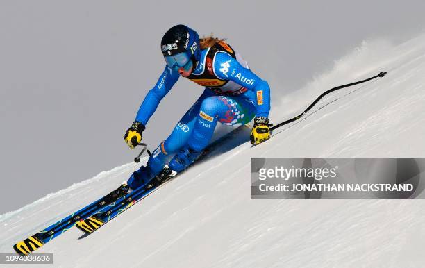 Italys Francesca Marsaglia competes during the women's Super G event of the 2019 FIS Alpine Ski World Championships at the National Arena in Are,...