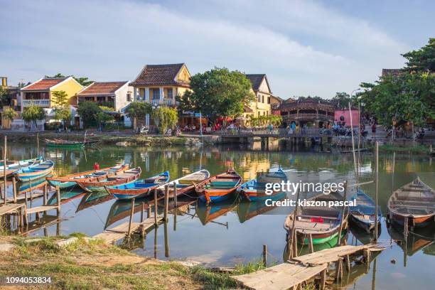 old town of hoi an during a sunny day . vietnam . - hoi an stock pictures, royalty-free photos & images
