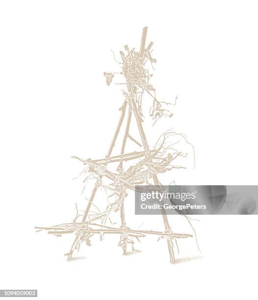 devil trap voodoo doll - dead grass stock illustrations