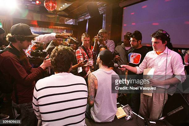 Travis Barker attends his "Give The Drummer Some" press day at Tom Tom Club on February 24, 2011 in Santa Monica, California.
