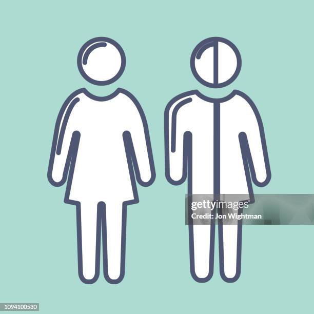 gender / sexuality line icon - gender fluid stock illustrations