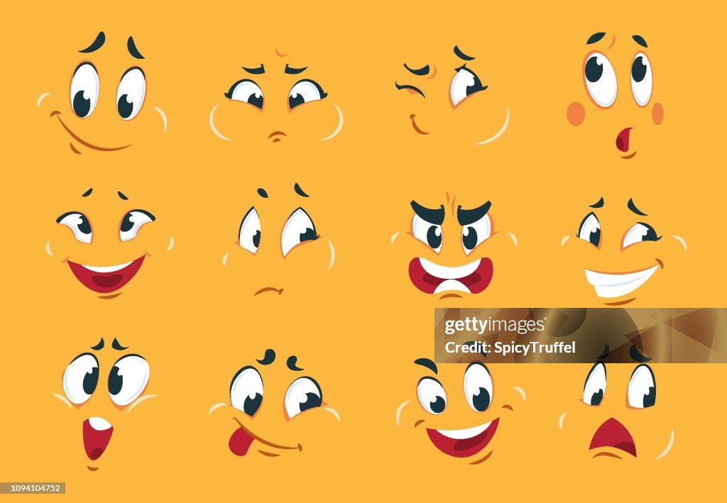 Comically Angry Funny Cartoon Faces Angry Character Expressions Eyes Doodle Crazy Mouth ...