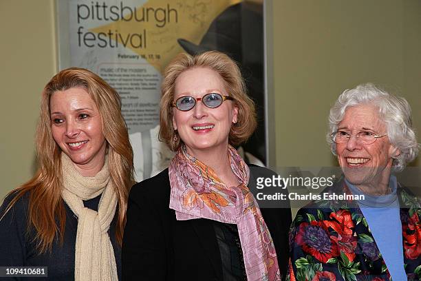 Actresses Lisa Kudrow, Meryl Streep and Frances Sternhagen attend Vassar College's 150th Anniversary Celebration at Jazz at Lincoln Center on...