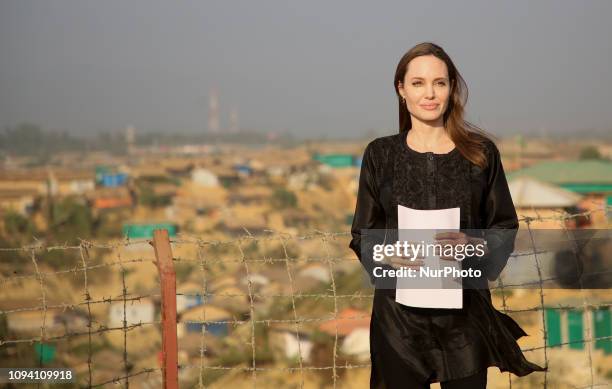 Actress, filmmaker and humanitarian Angelina Jolie, a special envoy for the United Nations High Commissioner for Refugees , addresses a press...