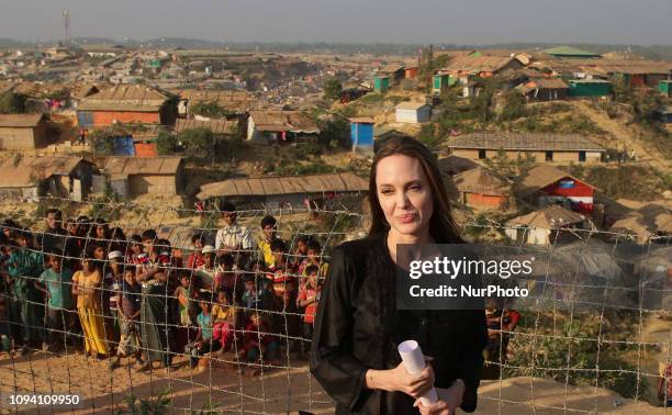 Actress, filmmaker and humanitarian Angelina Jolie, a special envoy for the United Nations High Commissioner for Refugees , addresses a press...