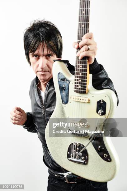 Portrait of English musician Johnny Marr, photographed at his studio in Manchester, England, on April 30, 2018.