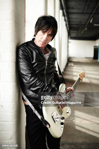 Portrait of English musician Johnny Marr, photographed at his studio in Manchester, England, on April 30, 2018.