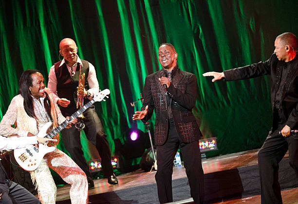 Verdine White, Philip Bailey and Ralph Johnson of Earth, Wind and Fire perform a benefit concert for the Duke Ellington School of the Arts at the...