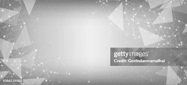 dot, line and surface consisting of abstract graphics - fire triangle stock illustrations